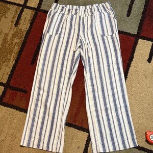Cato Navy and White Striped Linen  Pants